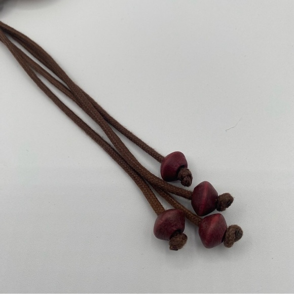 Boho Tortoise & Wood Bead Corded Tie Belt 39” at smallest, unbranded - Picture 4 of 7